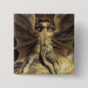 Macaron Carré 5 Cm Bouton Dragon rouge