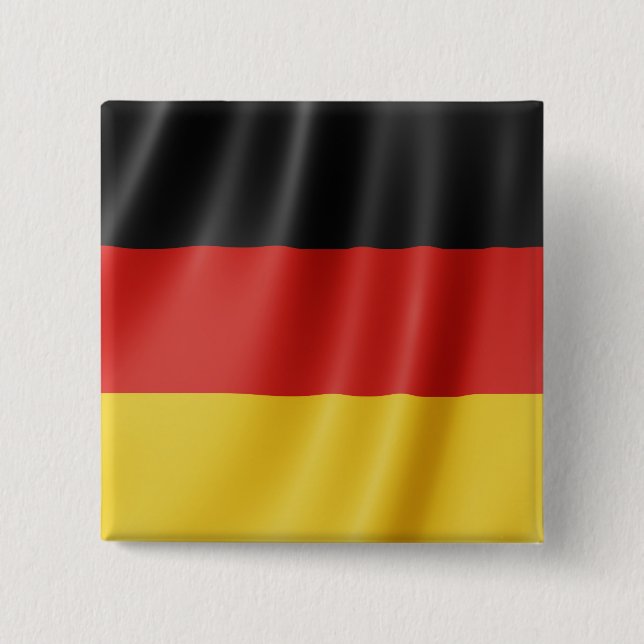 Macaron Carré 5 Cm Bouton drapeau allemand (Devant)