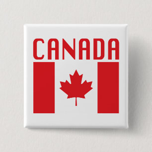 Macaron Carré 5 Cm Bouton Drapeau Canada