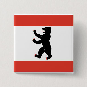 Macaron Carré 5 Cm Bouton Drapeau de Berlin Pinback