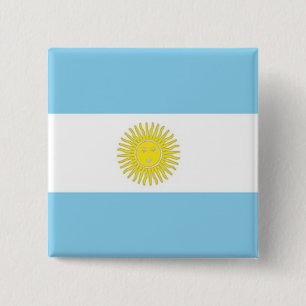 Macaron Carré 5 Cm Bouton Drapeau de l'Argentine