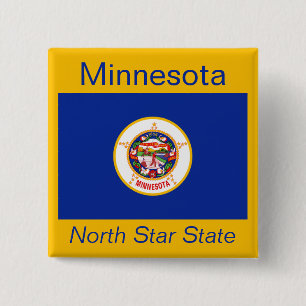 Macaron Carré 5 Cm Bouton Drapeau Minnesotan