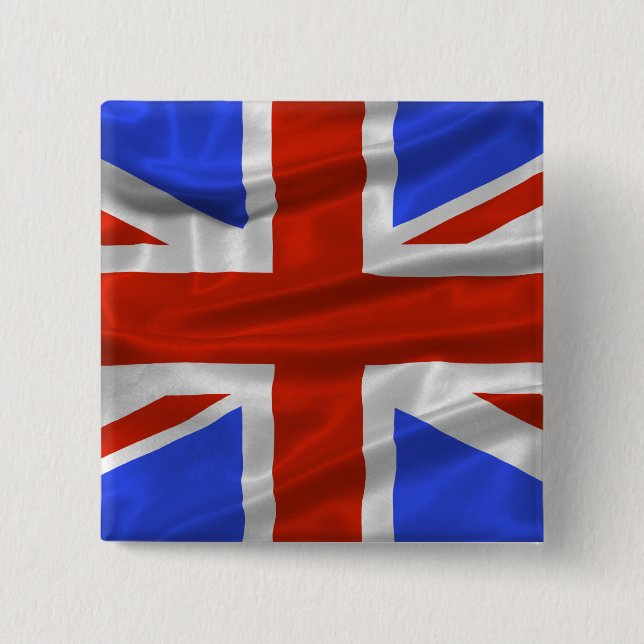 Macaron Carré 5 Cm Bouton Drapeau Royaume-Uni (Devant)
