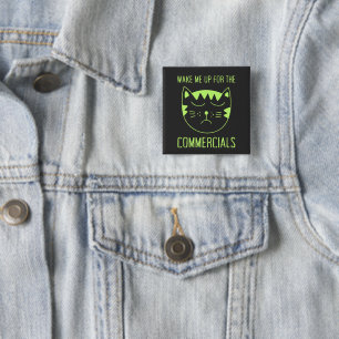 Macaron Carré 5 Cm Bouton drôle 2027 Réveillez-moi pour les publicité