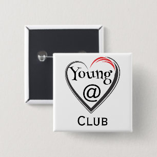 Macaron Carré 5 Cm Bouton du club Young at Heart