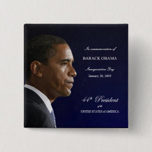 Macaron Carré 5 Cm Bouton du jour de l'investiture d'Obama