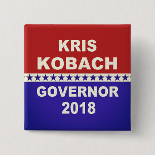 Macaron Carré 5 Cm Bouton du Kansas 2018 du Gouverneur de Kris Kobach