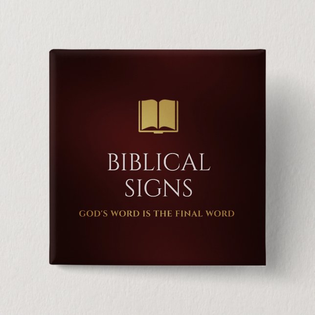Macaron Carré 5 Cm Bouton du logo Signs bibliques 2020 (Devant)