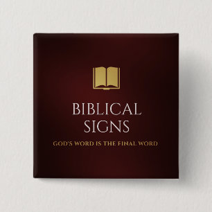 Macaron Carré 5 Cm Bouton du logo Signs bibliques 2020