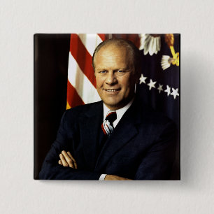 Macaron Carré 5 Cm Bouton du portrait du président Gerald Ford