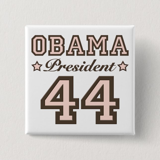 Macaron Carré 5 Cm Bouton du président Obama 44 (Devant)