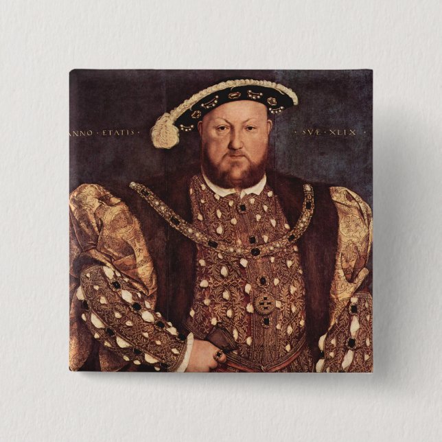 Macaron Carré 5 Cm Bouton du Roi Henry VIII (Devant)
