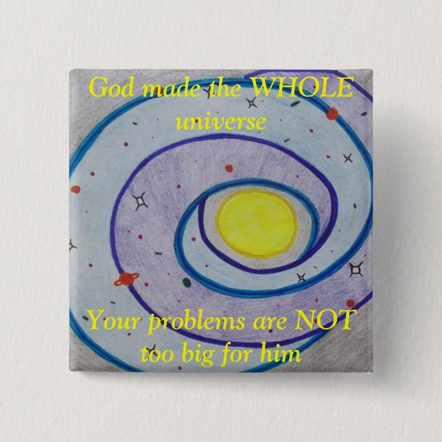 Macaron Carré 5 Cm Bouton d'univers (Devant)