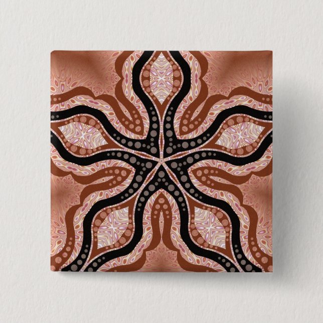 Macaron Carré 5 Cm Bouton EarthStar #5 STAR (Devant)