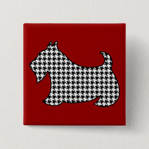 Macaron Carré 5 Cm Bouton écossais Terrier Pin