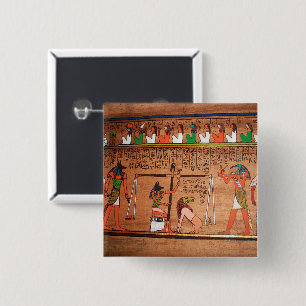 Macaron Carré 5 Cm Bouton Égypte-Hiéroglyphes