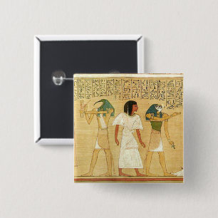 Macaron Carré 5 Cm Bouton Égypte-Hiéroglyphes
