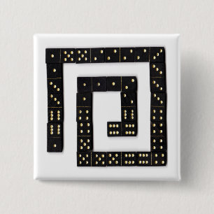 Macaron Carré 5 Cm Bouton en spirale de domino