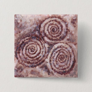 Macaron Carré 5 Cm Bouton en spirale de Newgrange