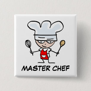 Macaron Carré 5 Cm Bouton épinglé de chef cuisinier