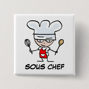Macaron Carré 5 Cm Bouton épinglé pour sous-chef