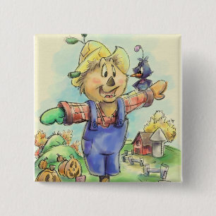 Macaron Carré 5 Cm bouton épouvantable de dessin animé