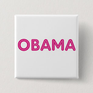 Macaron Carré 5 Cm Bouton étoilé de lumières d'Obama
