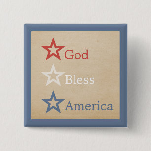 Macaron Carré 5 Cm Bouton Étoiles simples et chic