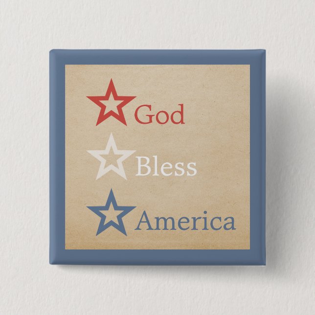 Macaron Carré 5 Cm Bouton Étoiles simples et chic (Devant)