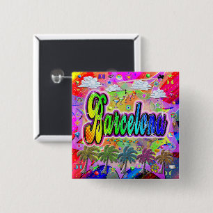 Macaron Carré 5 Cm Bouton Express de Barcelone Vista