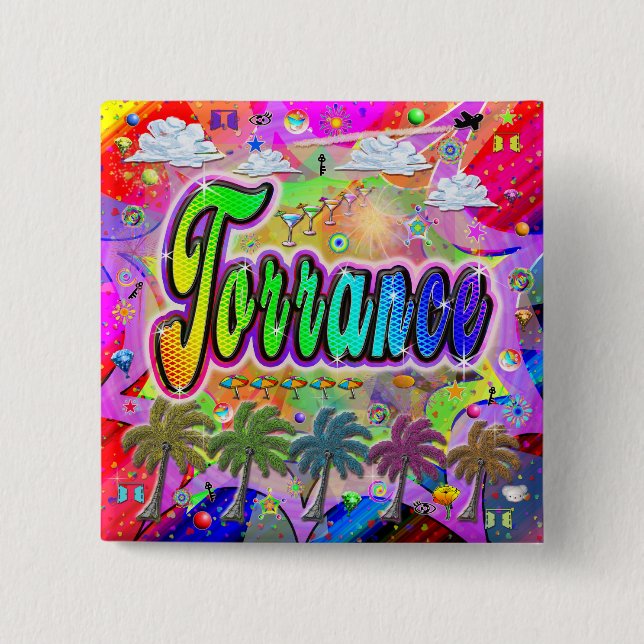 Macaron Carré 5 Cm Bouton Express Torrance Vista (Devant)