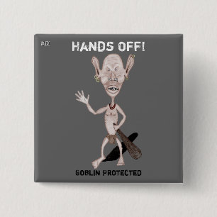 Macaron Carré 5 Cm Bouton fâché de lutin