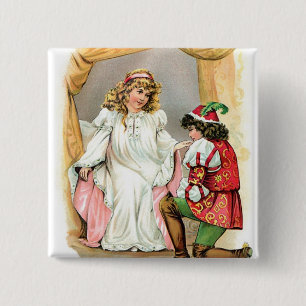 Macaron Carré 5 Cm Bouton Fairytale