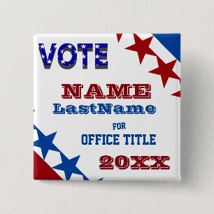 Macaron Carré 5 Cm Bouton fait sur commande de campagne