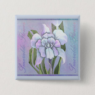 Macaron Carré 5 Cm Bouton Fleur Smeraldo