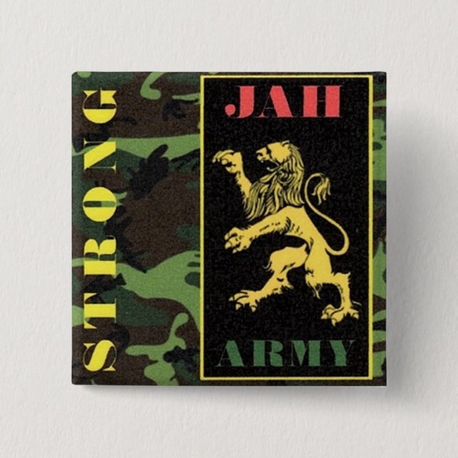 MACARON CARRÉ 5 CM BOUTON FORT D'ARMÉE DE JAH (Devant)