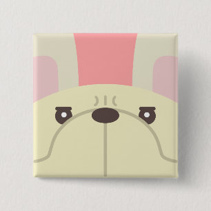 Macaron Carré 5 Cm Bouton français Bulldog