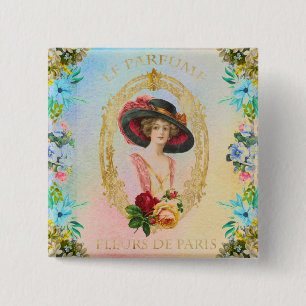 Macaron Carré 5 Cm Bouton français vintage