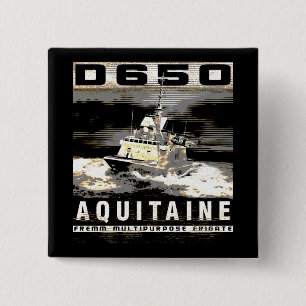 Macaron Carré 5 Cm Bouton Frigate Aquitaine Pinback