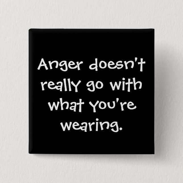 Macaron Carré 5 Cm Bouton Gestion de la colère (Devant)