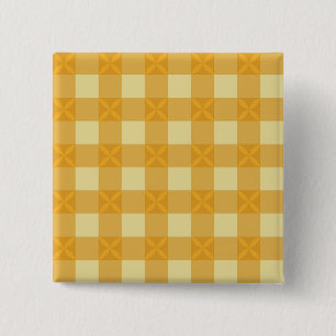 Macaron Carré 5 Cm Bouton Gingham jaune et Pétales jaunes