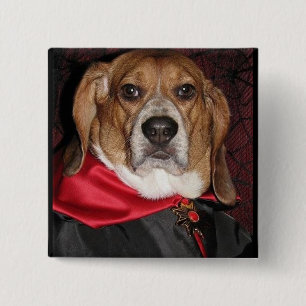 Macaron Carré 5 Cm Bouton gothique de Dogula de beagle