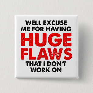 Macaron Carré 5 Cm Bouton Gros Défauts Drôle