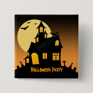 Macaron Carré 5 Cm Bouton Haunted House Halloween Party
