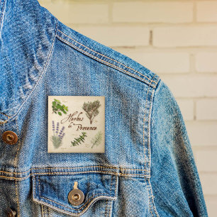 Macaron Carré 5 Cm Bouton Herbes de Provence