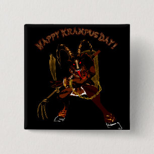Macaron Carré 5 Cm Bouton heureux de jour de Krampus