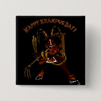 Macaron Carré 5 Cm Bouton heureux de jour de Krampus