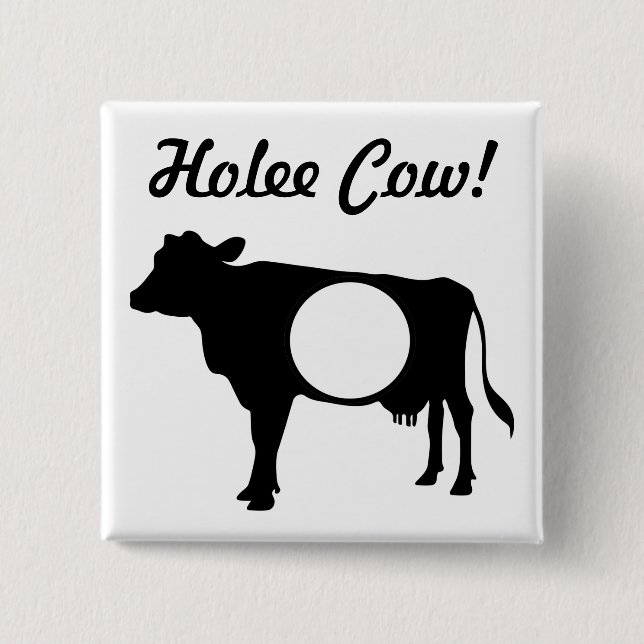 Macaron Carré 5 Cm Bouton Holee Cow (Devant)