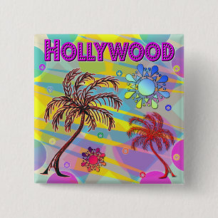 Macaron Carré 5 Cm Bouton Hollywood Happy and Hope