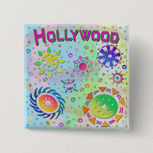 Macaron Carré 5 Cm Bouton Hollywood sept soleils et énergie